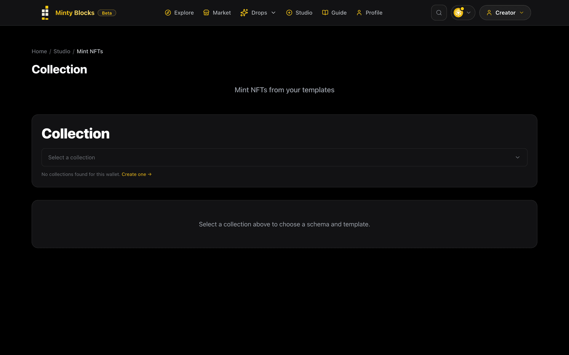 The Mint NFTs tool